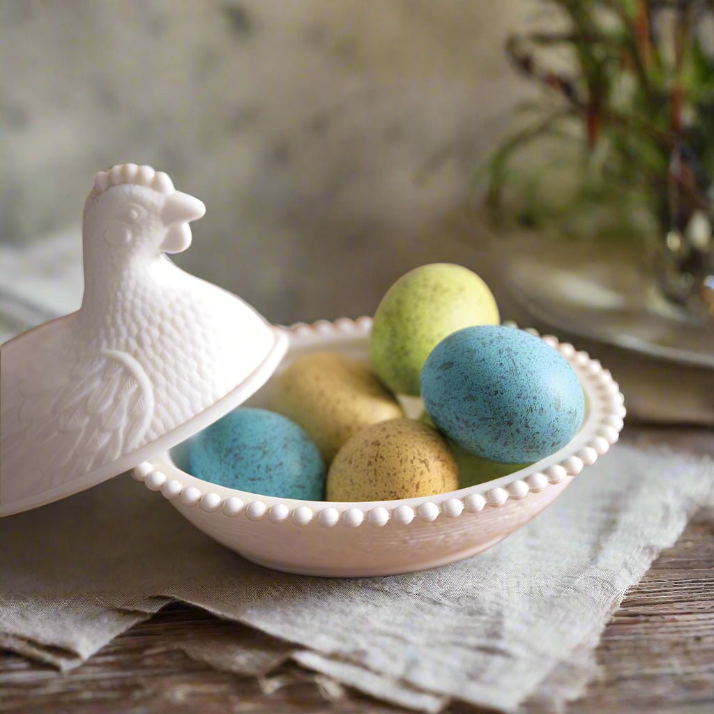 Primitive Farmhouse Set of Six Life Size Resin Eggs in Carton - The Primitive Pineapple Collection