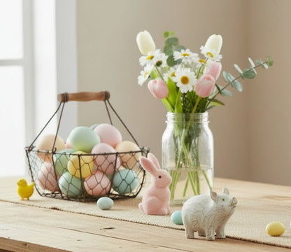 Farmhouse Rustic Small Little Resin Pig - The Primitive Pineapple Collection