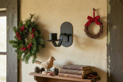 Primitive Farmhouse Small Iron Taper Wall Sconce - The Primitive Pineapple Collection