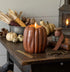 Ragon House Fall Halloween 6.5" Bronze 3D Flame Pumpkin Candle w/ Timer - The Primitive Pineapple Collection