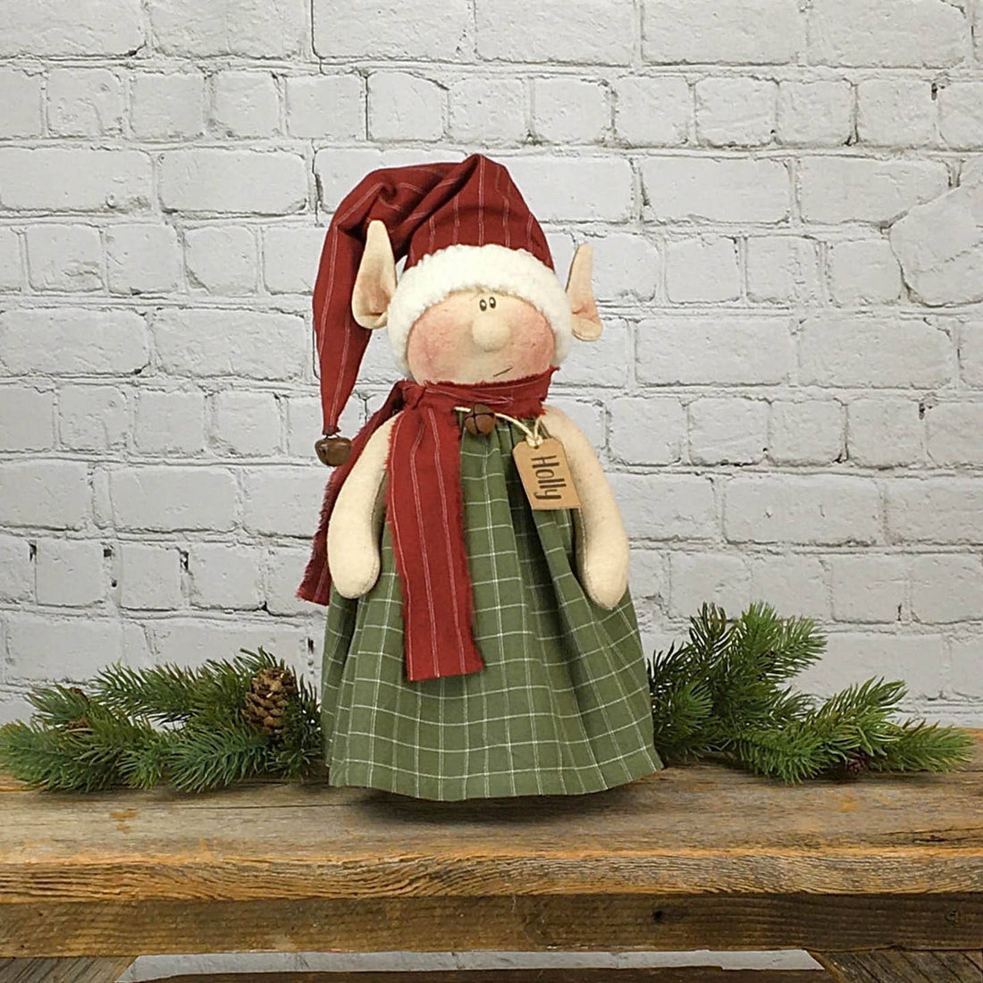 Honey and Me Christmas Holly the Whimsy Elf 12" - The Primitive Pineapple Collection
