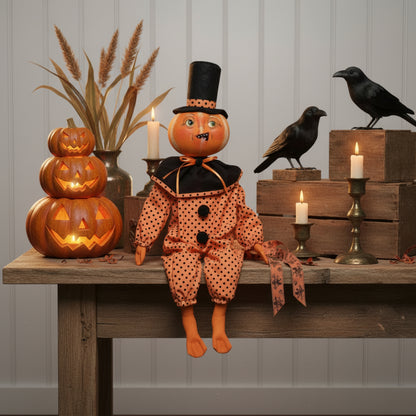 Halloween Joe Spencer 18" Jinxie Jack Pumpkin Gathered Traditions Art Doll