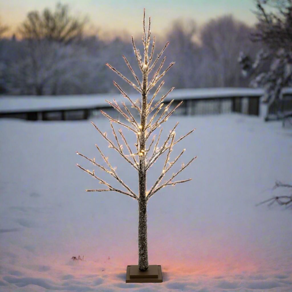 Christmas Retro Look Icy Branches LED Holiday Twig Tree 4FT