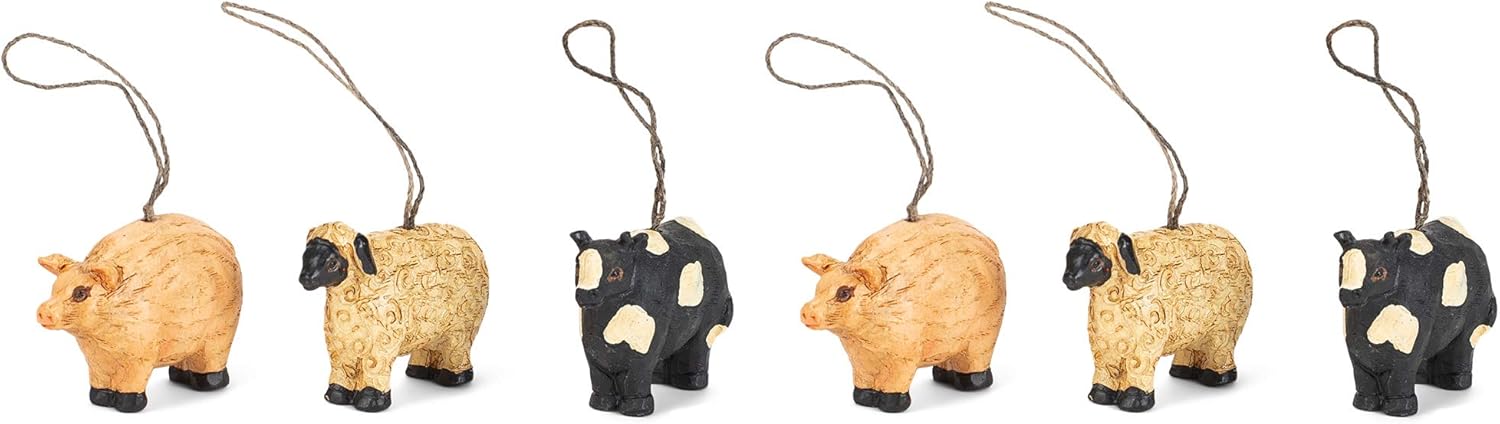 Primitive Farmhouse Mini 1.5” Farmhouse Ornaments Cow/ Pig /Sheep