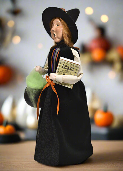 Primitive Colonial Byers Choice Witch w/ Spell Book 7251 - The Primitive Pineapple Collection