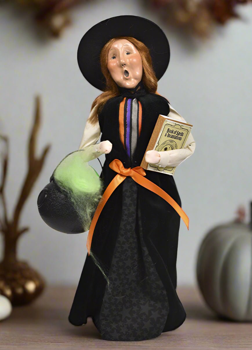 Primitive Colonial Byers Choice Witch w/ Spell Book 7251 - The Primitive Pineapple Collection