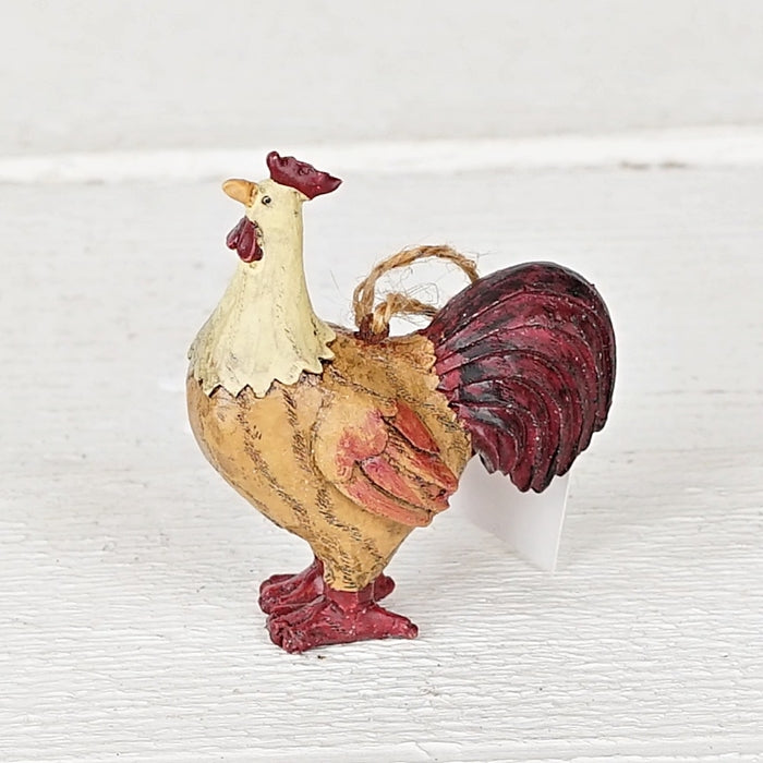 Primitive Farmhouse Rooster Ornament 3&quot;