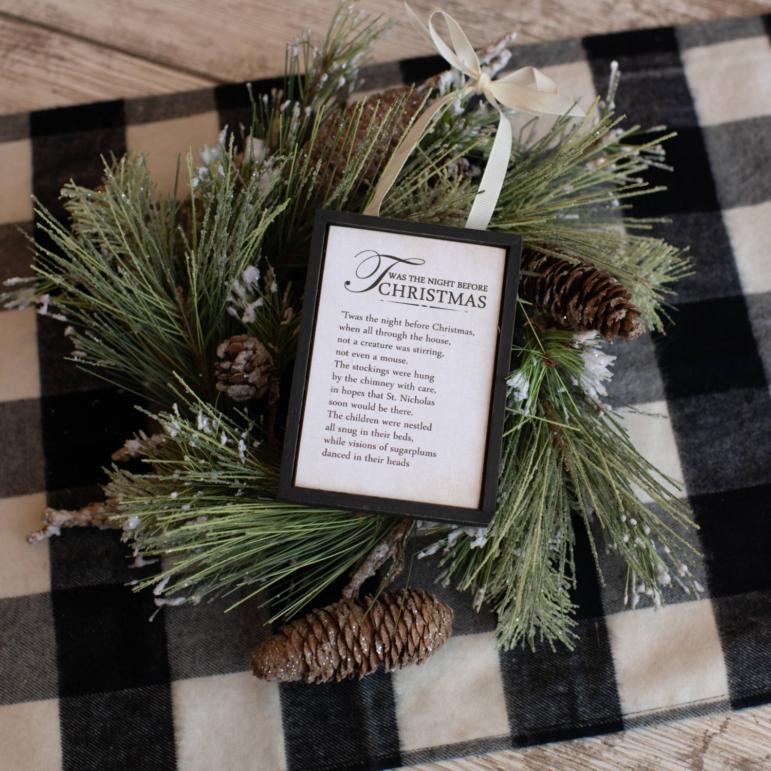 Ragon House Christmas Vintage Look Twas the Night Before Christmas Framed Ornament - The Primitive Pineapple Collection