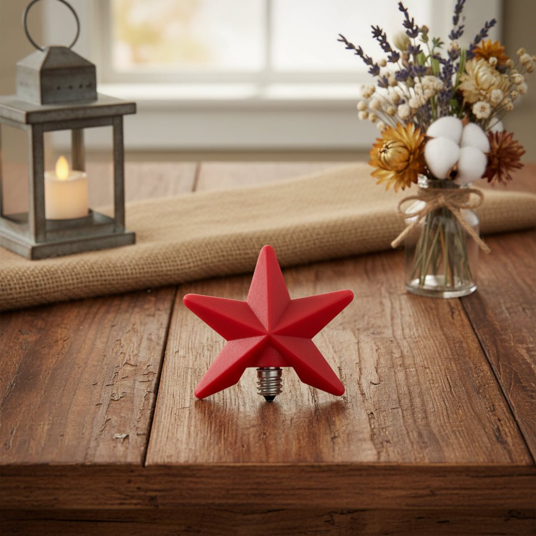 Handcrafted Americana Red Star Bulb Silicone Light Bulb | Vickie Jean&
