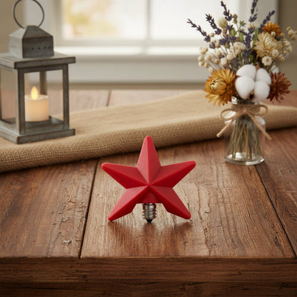 Handcrafted Americana Red Star Bulb Silicone Light Bulb | Vickie Jean&