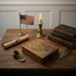 Handcrafted Teak Wood Eagle Playing Card Box – Americana Etched Storage Box, 4 - 5/8" - The Primitive Pineapple Collection