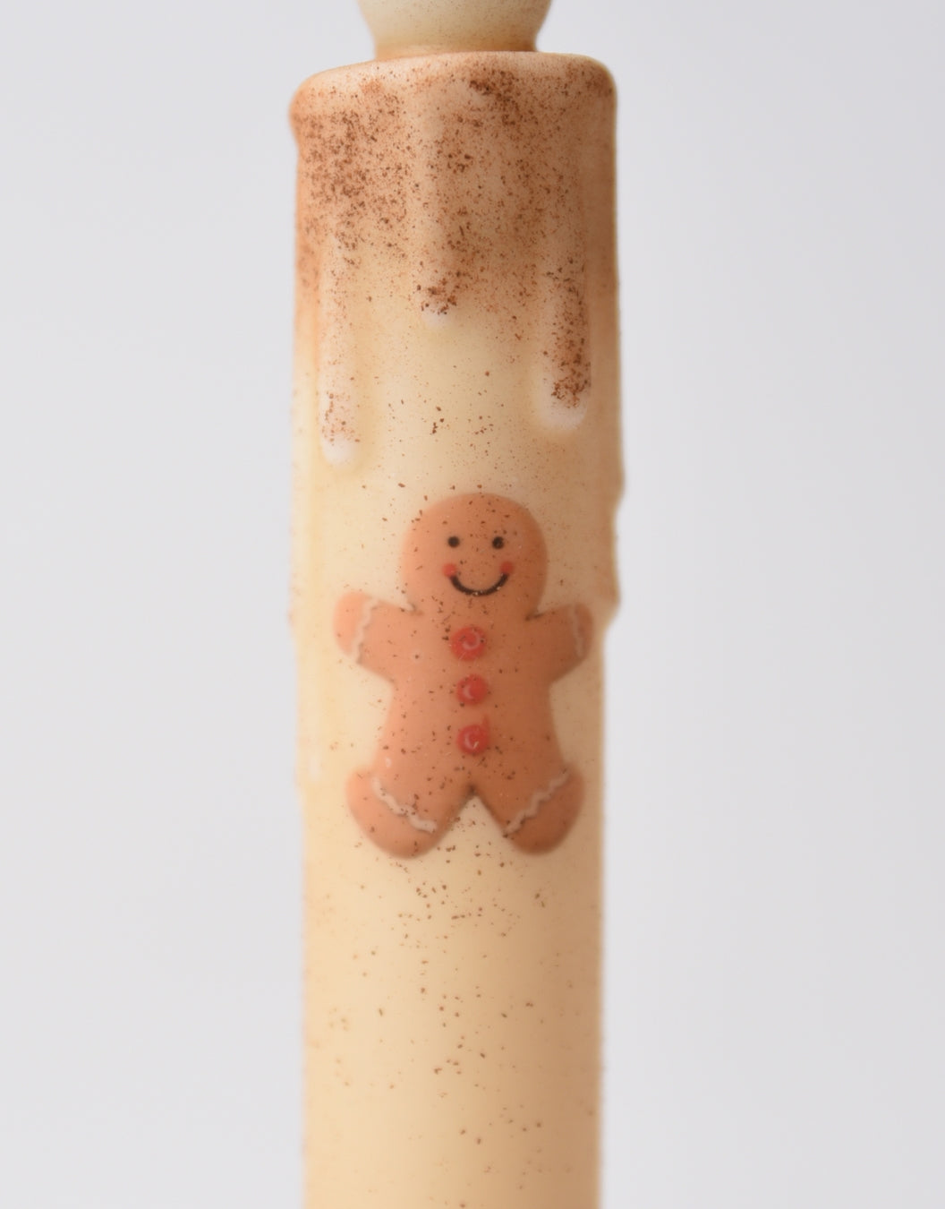 Primitive Handcrafted Christmas 7&quot; Gingerbread Led Timer Taper Candle