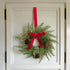 Primitive Country 13” Mini Wreath Hanger With Cones/ Red Velvet Bow - The Primitive Pineapple Collection
