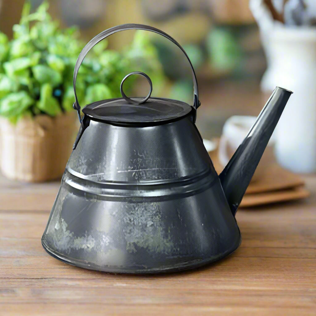 Primitive Colonial Granny’s Old Kettle 9x7.5&quot;