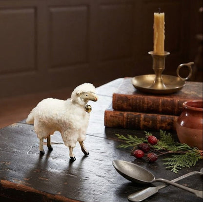 Primitive Ragon House 4” German style Cotton Large Sheep Colonial Christmas - The Primitive Pineapple Collection