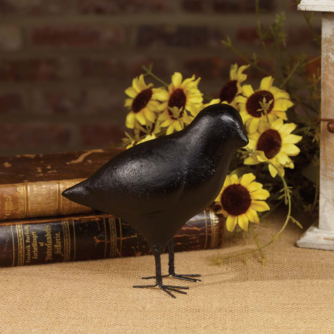 Colonial/ Primitive Country House Collection Chubby Black Bird Figurine 5.25" - The Primitive Pineapple Collection