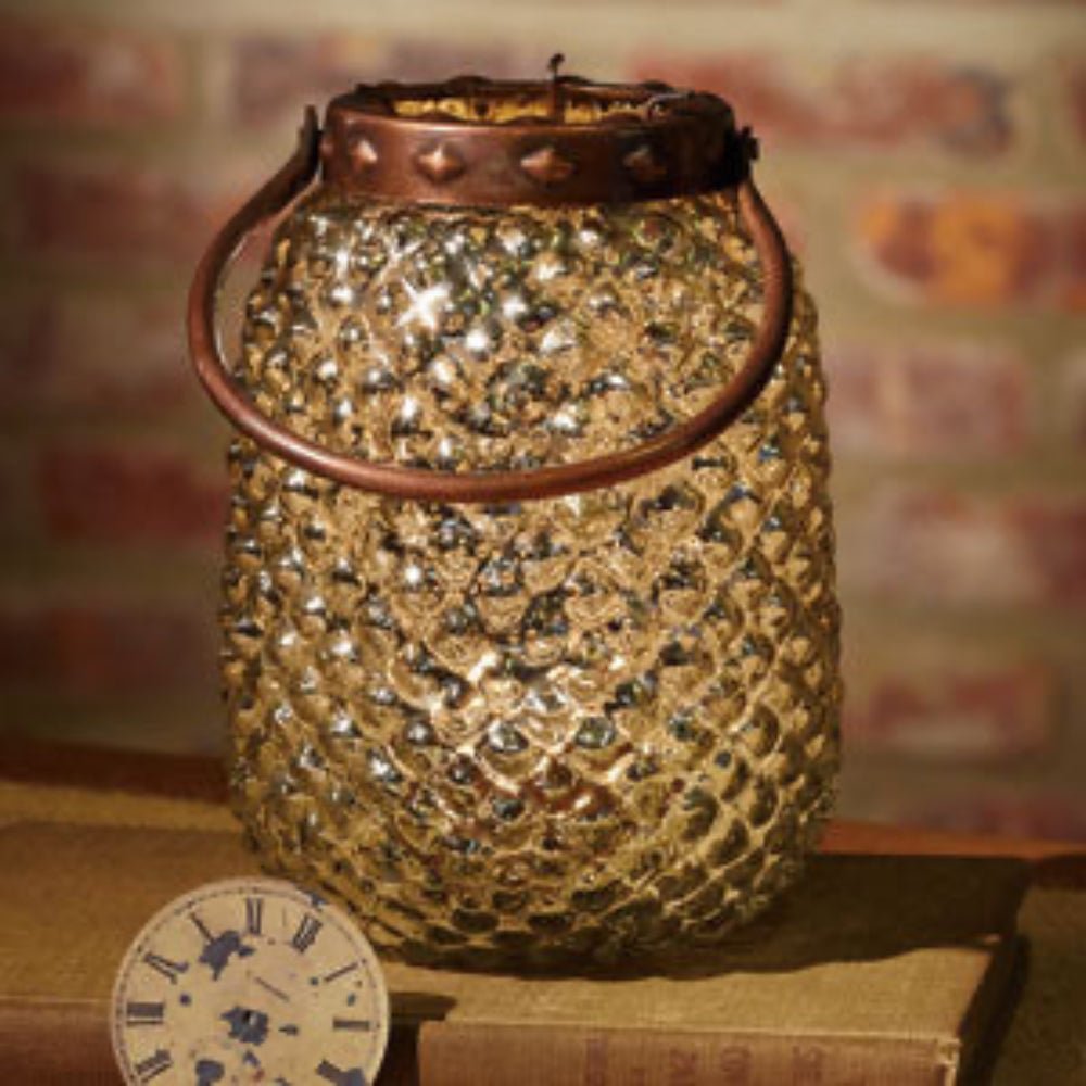 Primitive Country House Collections Small Mercury Hobnail Candle Jar - The Primitive Pineapple Collection