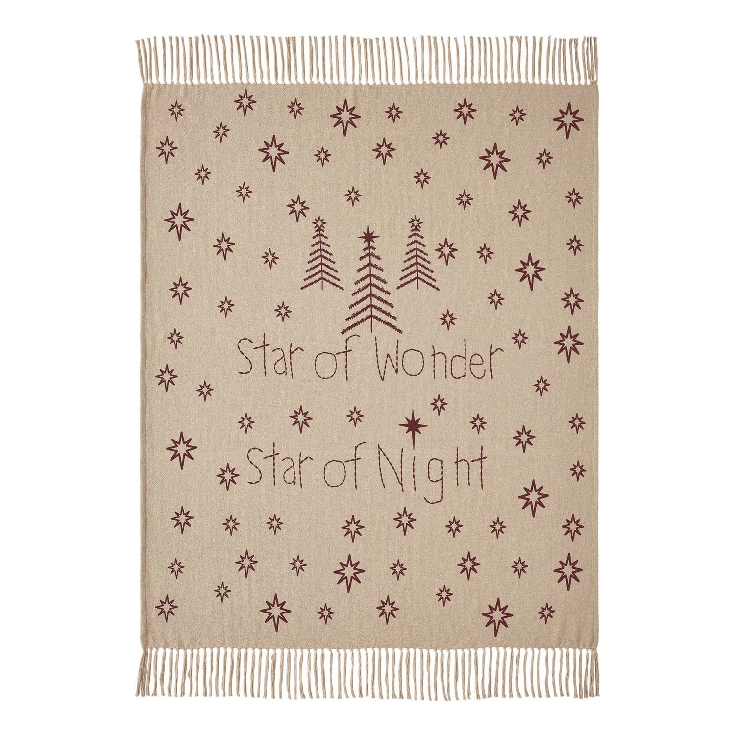 Primitive Christmas Star of Wonder Woven Throw 50x60 - The Primitive Pineapple Collection
