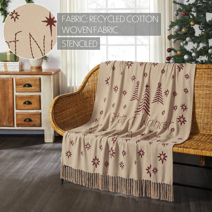 Primitive Christmas Star of Wonder Woven Throw 50x60 - The Primitive Pineapple Collection