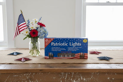 Holiday Americana Patriotic Lights Brown Cord 50 ct. - The Primitive Pineapple Collection