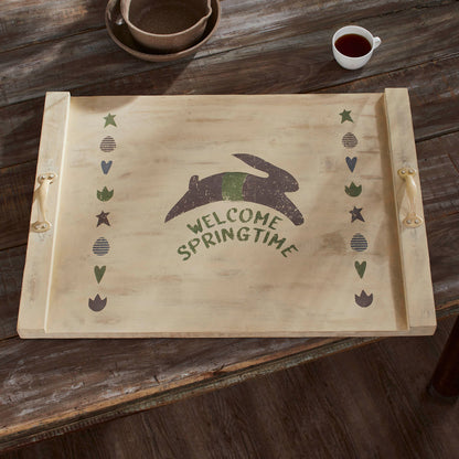 Primitive Farmhouse Welcome Springtime Noodle Board 21.5x29.5