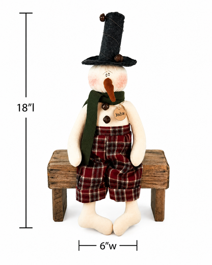 Honey and Me Jaxton the Jingle Bell Snowman – 18"  Christmas Shelf Sitter
