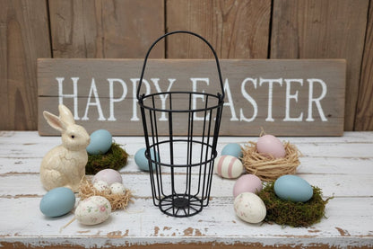 Primitive Spring Easter 6" Wire Egg Basket - The Primitive Pineapple Collection