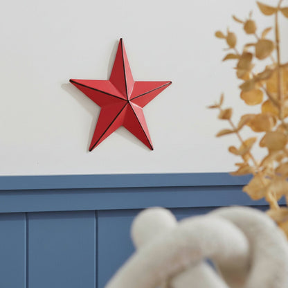 Primitive Barn Red Metal Star - 4"x4" Distressed Farmhouse Wall Decor - The Primitive Pineapple Collection