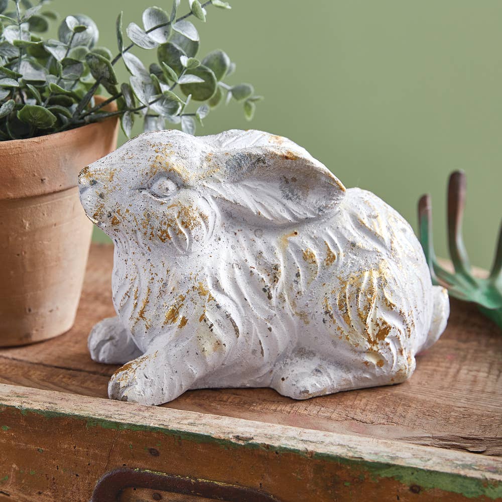 Primitive Rustic Cottage Resting Bunny Figurine - The Primitive Pineapple Collection