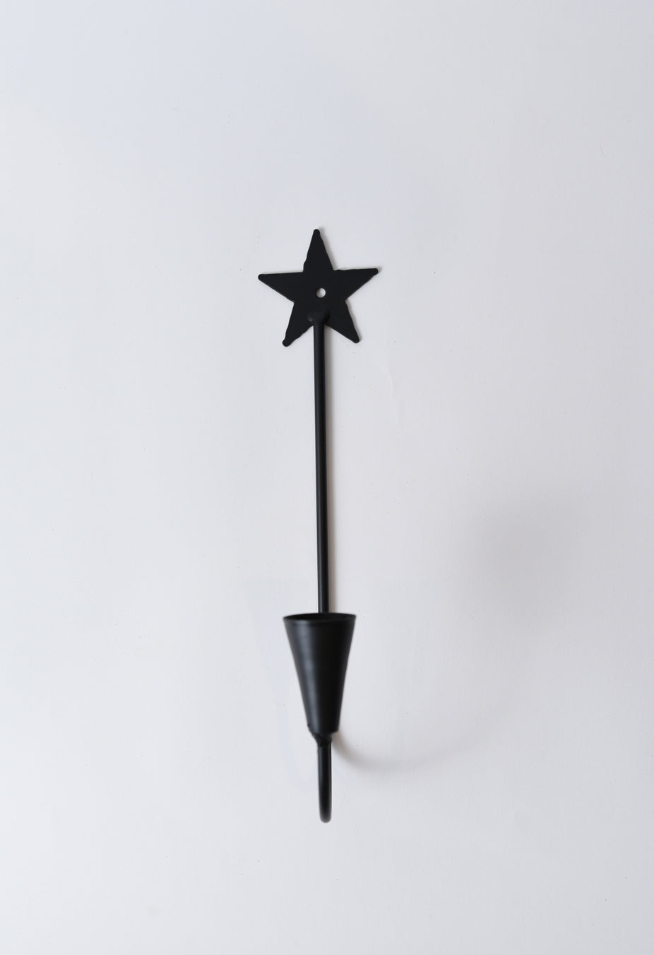 Primitive Rustic Black Iron Star Taper Wall Sconce 13&quot;