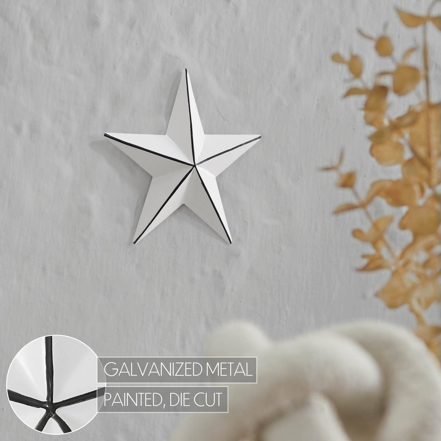 Farmhouse Americana Metal Star White Distressed 4x4 - The Primitive Pineapple Collection