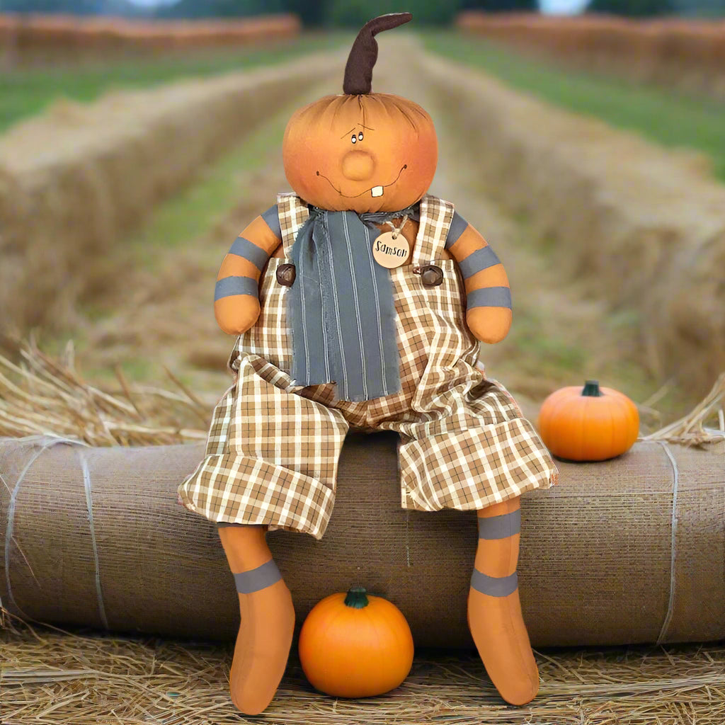 Honey and Me Halloween Samson the Goofy Jack - O - Lantern - The Primitive Pineapple Collection