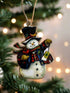 Primitive Retro Vintage Look Snowman Metal Ornament 4.5 inch - The Primitive Pineapple Collection