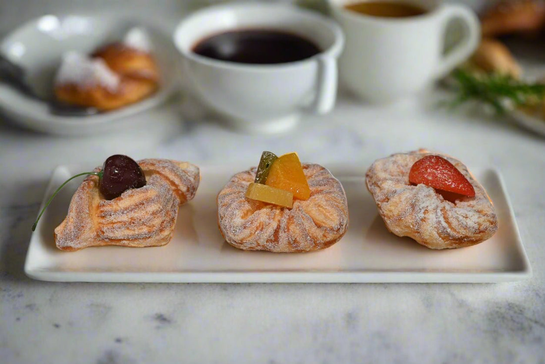 Farmhouse Handcrafted USA Faux Mini Fruit Danishes 3 pc set - The Primitive Pineapple Collection