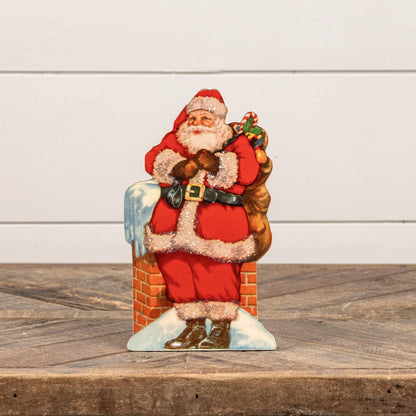 Ragon House Vintage/Retro 10&quot; Santa on Roof Dummy Board - The Primitive Pineapple Collection