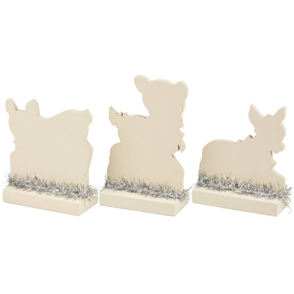 Primitive Retro Look Christmas Reindeer Stand Up 3 pc Set - The Primitive Pineapple Collection