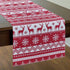 Primitive Christmas Home Holiday Fairisle Red White Reindeer Table Runner 54" L - The Primitive Pineapple Collection