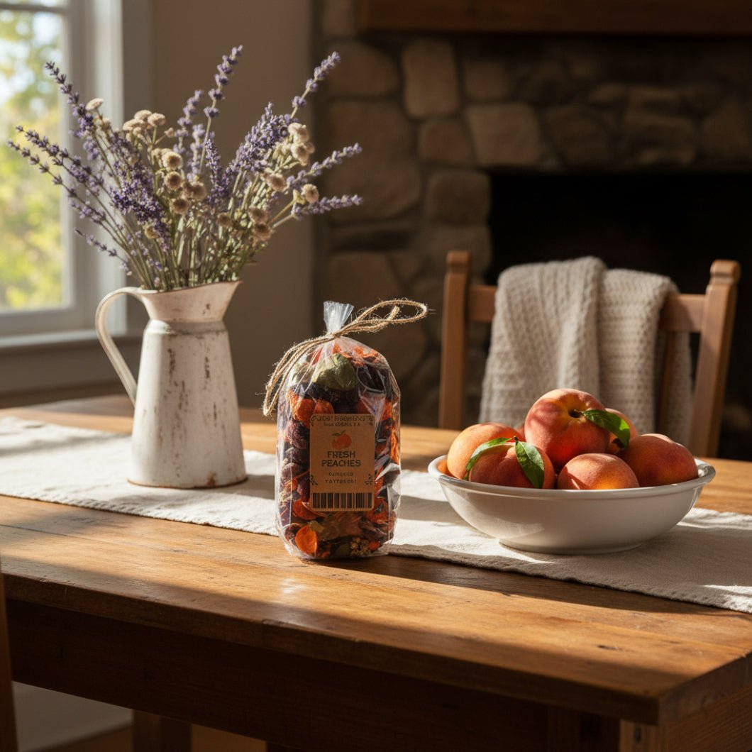 Handcrafted USA Farmhouse Fresh Peaches Potpourri w/Rosehips - The Primitive Pineapple Collection