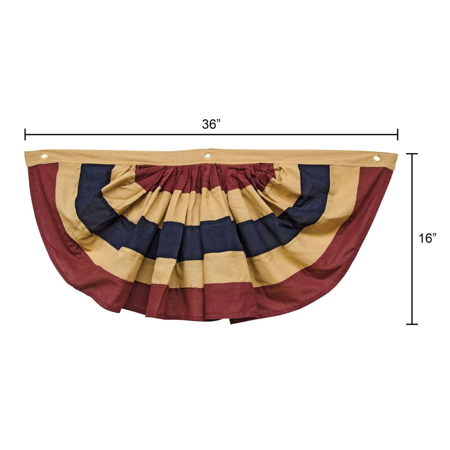 Primitive Vintage Look 36" Americana Red White Blue Bunting - The Primitive Pineapple Collection