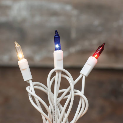 Holiday Americana Patriotic Lights White Cord 20 ct. - The Primitive Pineapple Collection