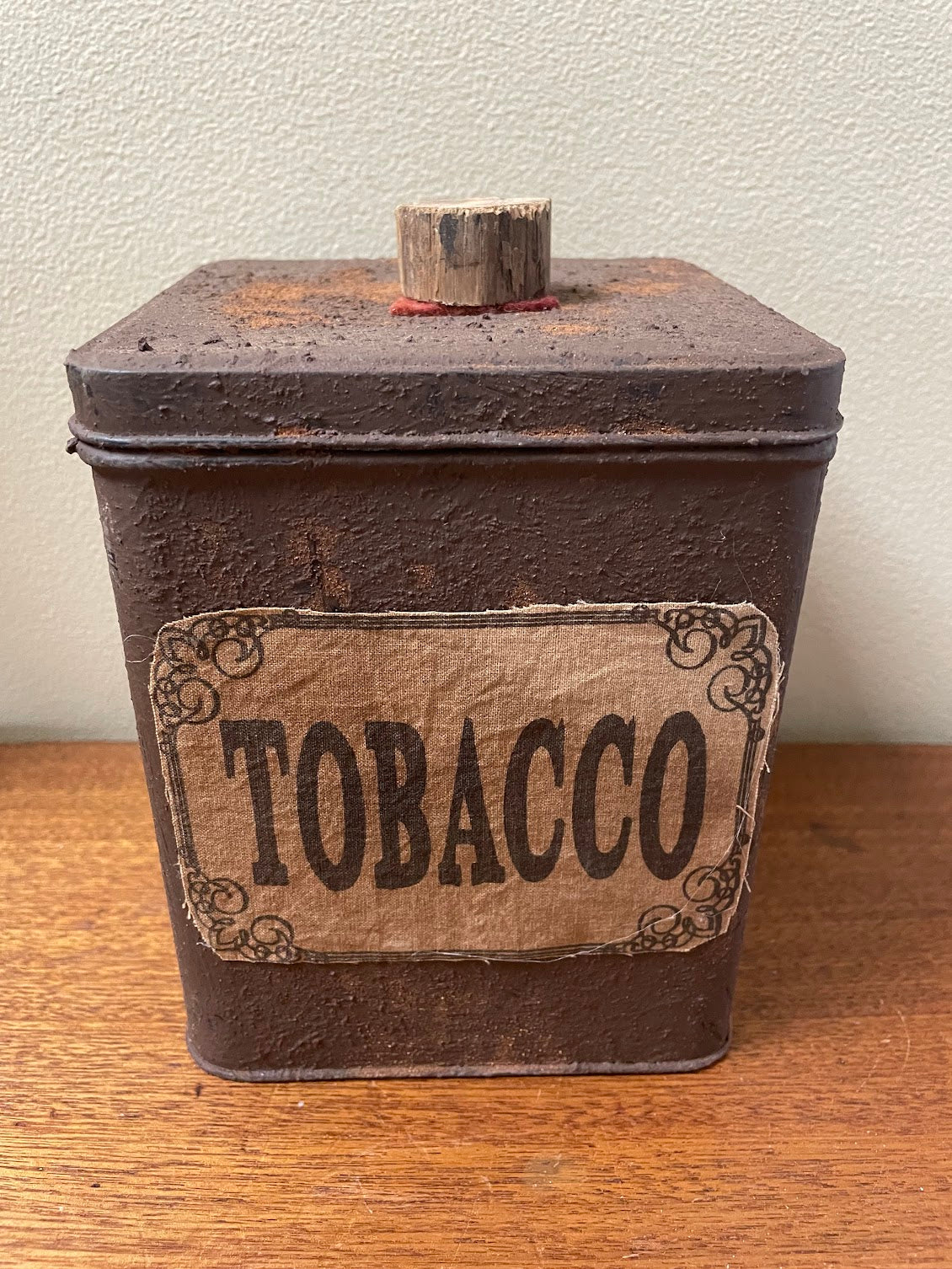 Primitive Handcrafted Homestead Tobacco Tin