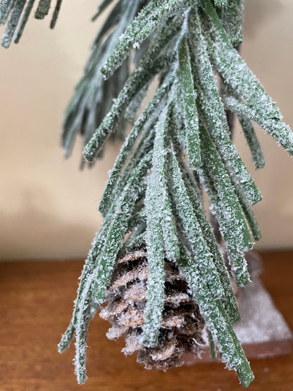 Primitive Rustic Snowy 20&quot; Snowy Douglas Fir Mini Christmas Tree
