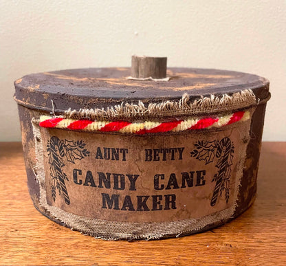 Primitive Christmas Handcrafted Candy Cane Maker Tin