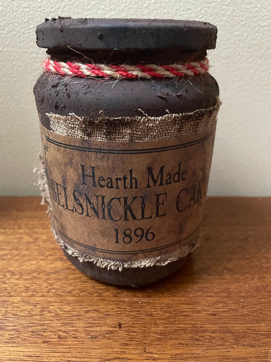 Primitive Christmas Handcrafted Hearthmade Belsnickle Cake Jar
