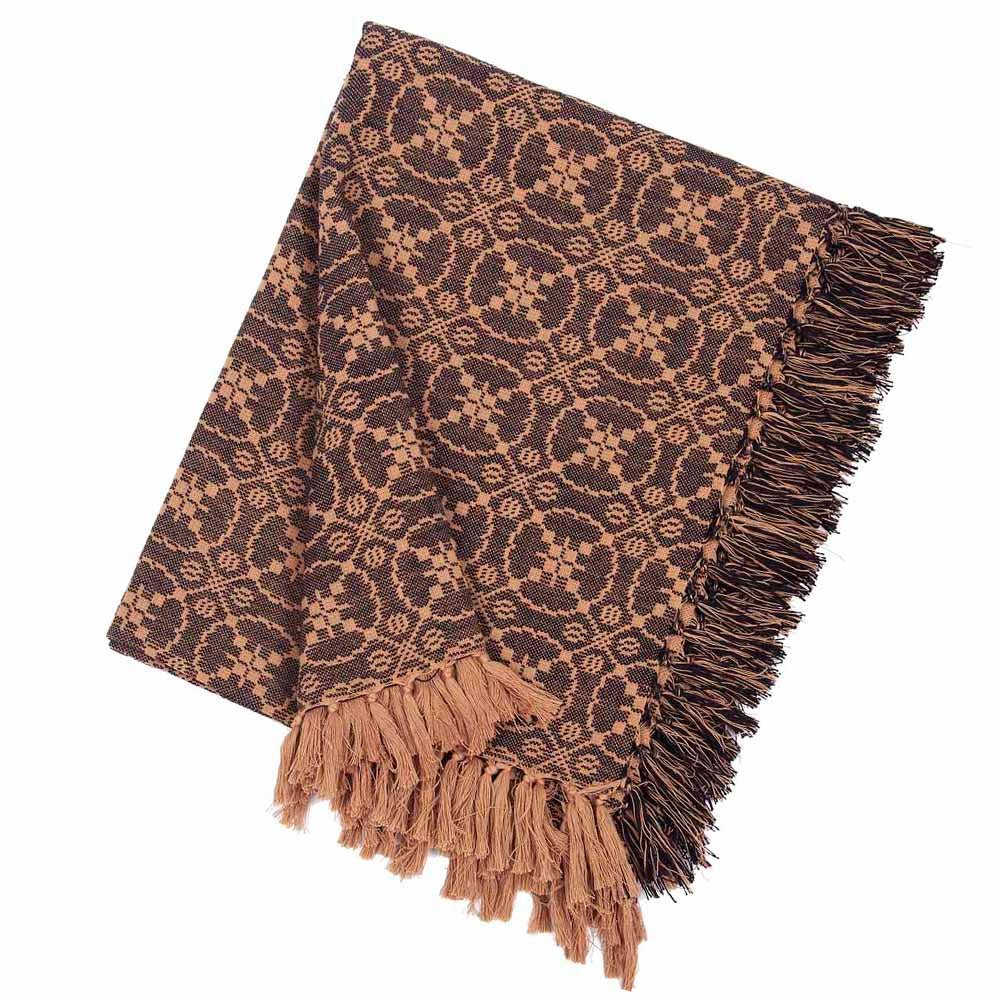 Primitive Farmhouse Barn Black Jacquard Woven Afghan Throw 50" x 60" - The Primitive Pineapple Collection