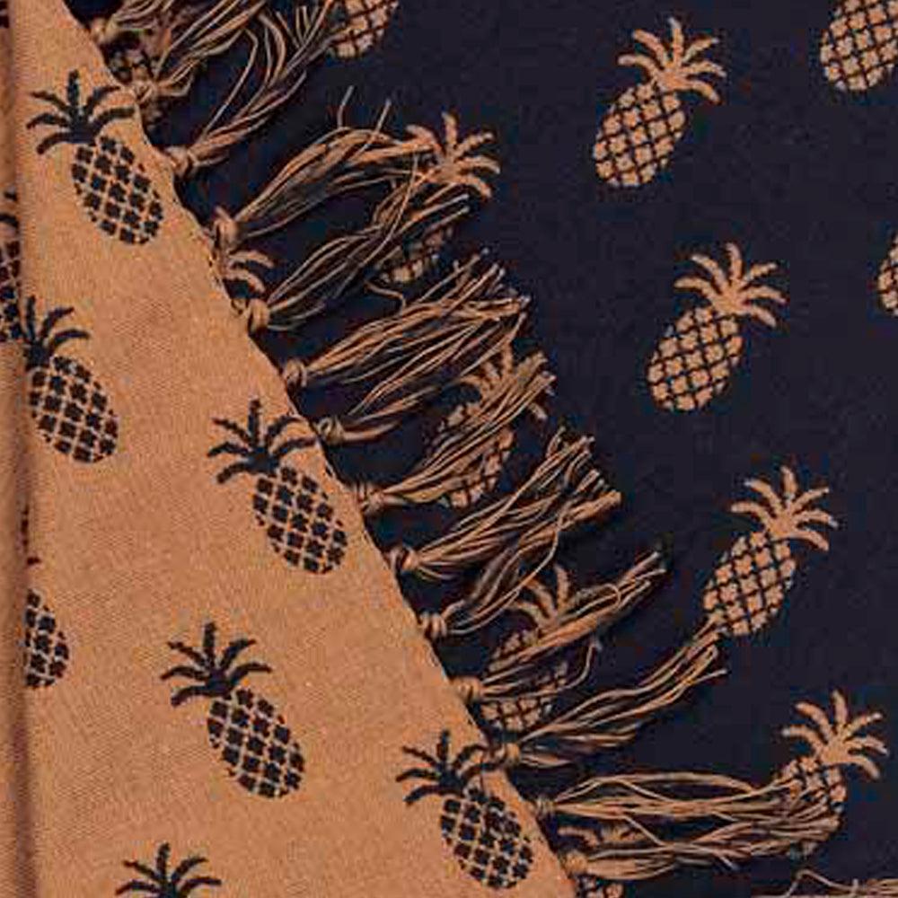 Primitive Farmhouse Pineapple Jacquard Woven Afghan 54" x 72"