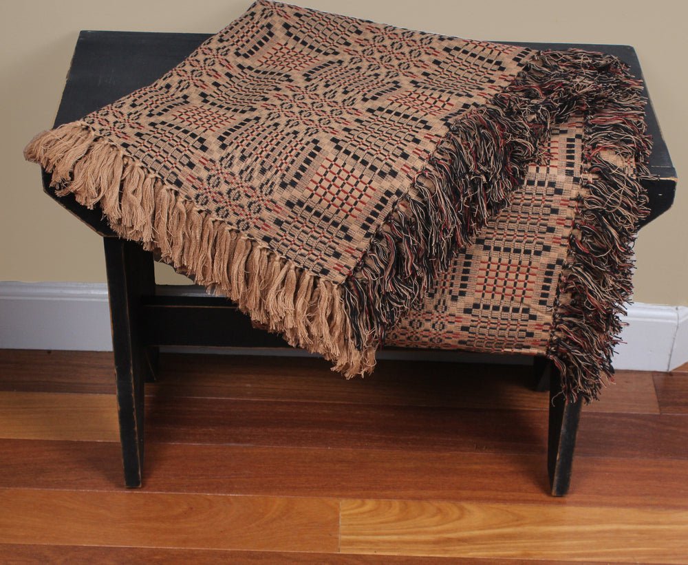 Primitive Farmhouse Trenton Jacquard Afghan 50" x 60" - The Primitive Pineapple Collection