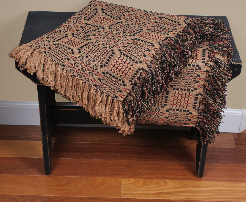 Primitive Farmhouse Trenton Jacquard Afghan 50&quot; x 60&quot;