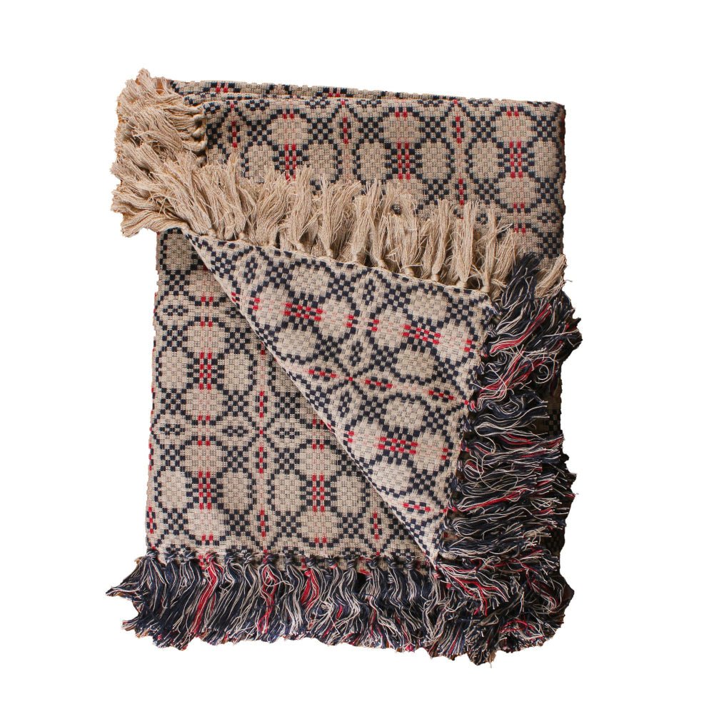 Primitive Farmhouse Kendall Jacquard Black Afghan 50" x 60" - The Primitive Pineapple Collection