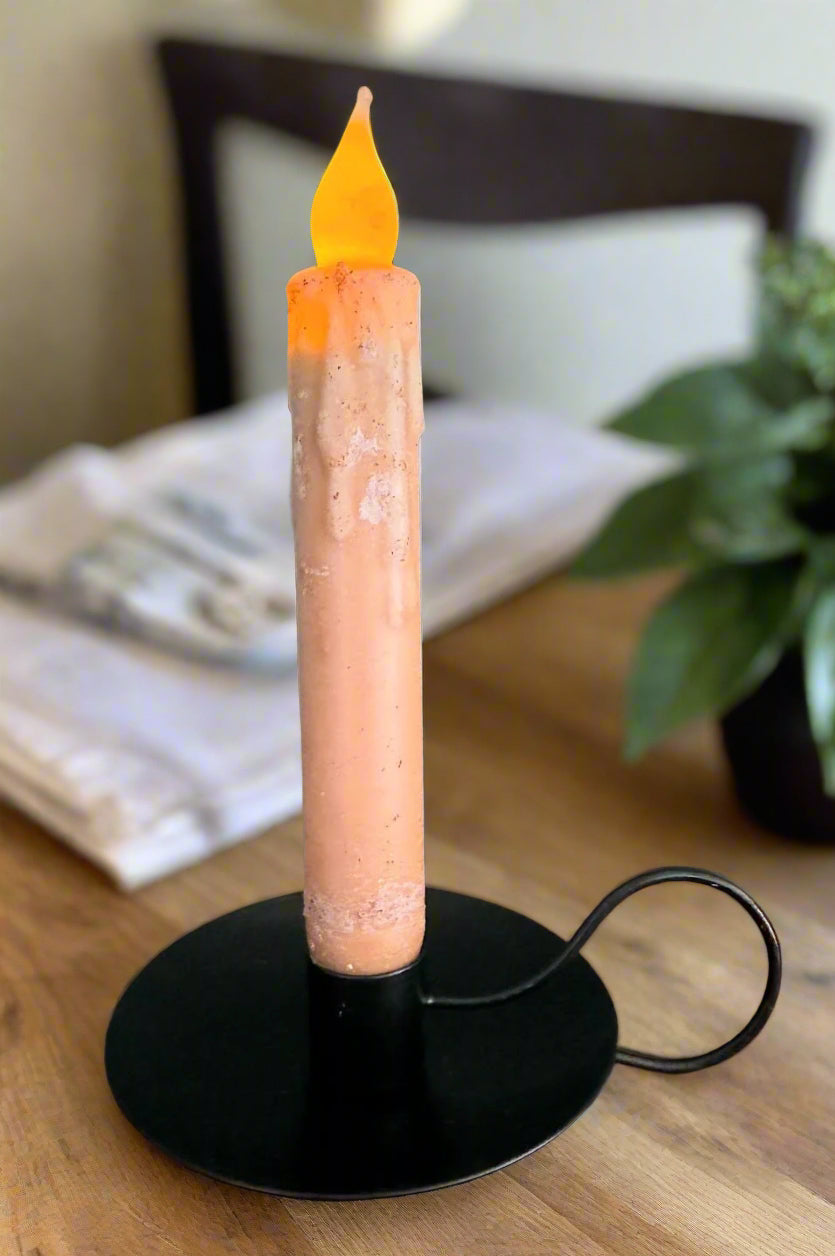 Primitive/Country Black Metal Taper Candle Holder 3.5" - The Primitive Pineapple Collection